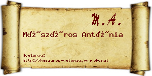 Mészáros Antónia névjegykártya
